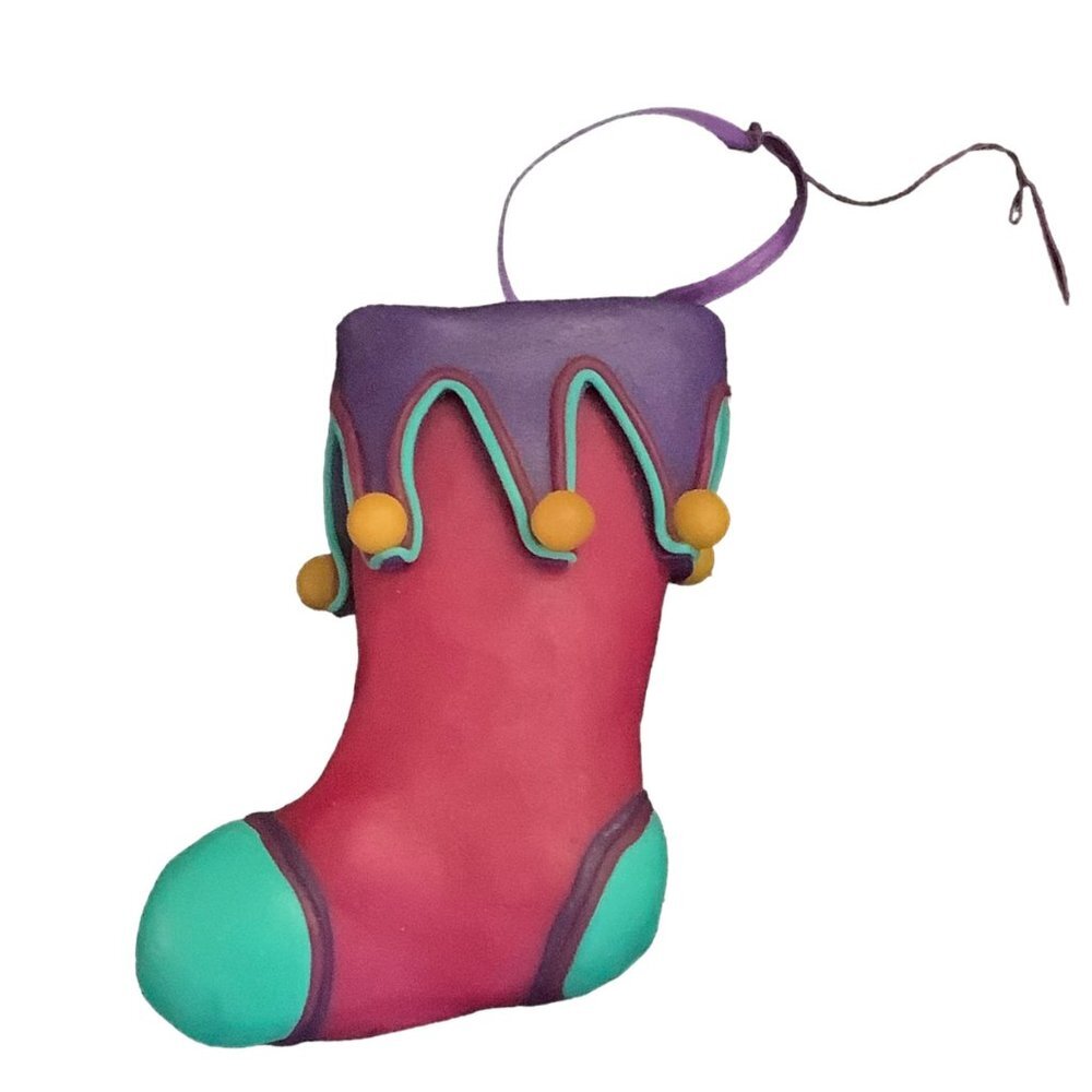 Department 56 Stocking Jester Ornament 4" Carol‎ Ann Johnson Vintage 1994